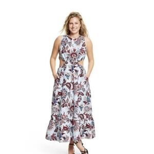 Rhode X Floral Cutout Maxi Dress